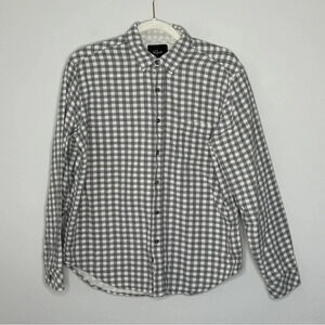 Rails Wyatt Gray & White Checked Button Front Shirt‎ Size Medium Classic Neutral